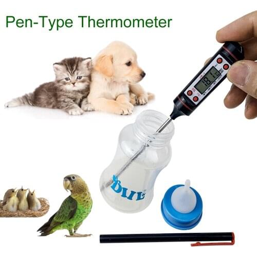 Digital Pet Food Thermometer Hygrometer Stainless Steel Probe Cooking Brid Food Water Milk Liquid Oven Temperature Sensor Tools