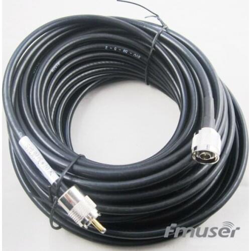 FMUSER SYV-50-5 RF Cable with NJ connector for FM Antenna Feeder Cable 15 Meters For 15W,25W,30W Transmitter