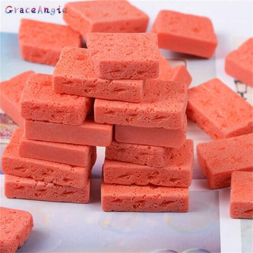 GraceAngie 10pcs Resin Charms Artificial Brick Flatback Cabochon Scrapbook for Phone Decoration Necklace Pendant Accessory