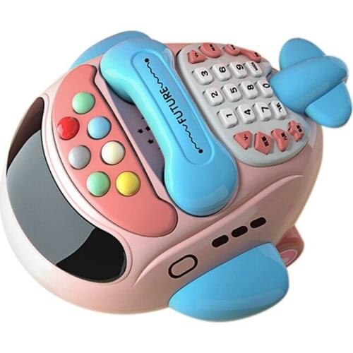 Phone Toy Airplane Shape Intelligence Development Eco-Friendly Cartoon Plane Music Phone Toy for Infants Toy