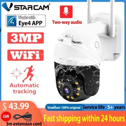 Vstarcam Wifi IP Camera 3MP Dome AI Security Camera P2P Wireless 2 Way Audio Outdoor Waterproof IR Color Night PTZ Support Onvif