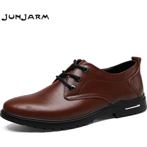 JUNJARM Men's Patent Leather Shoes
