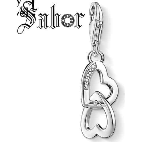 Hearts Charm Pendant Hot silver color Beautifully Symbol of Love Fashion Jewelry For Women Fit Bracelet & Necklace thomas