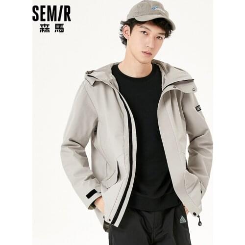 SEMIR Jacket Men 2021 Autumn And Spring New Hooded Outdoor Three-Proof Casual Coat Long Windproof Trendy Jacket