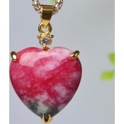 KYSZDL Free shipping New Brand Natural stone peach heart-shaped pendant womens necklace pendant jewelry gift