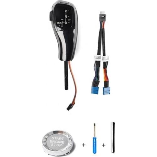 LHD Crystal Keyboard Carbon Fiber Shift Gear Knob For BMW E87 E90 1/3 Z4 Series Car Interior Accessories