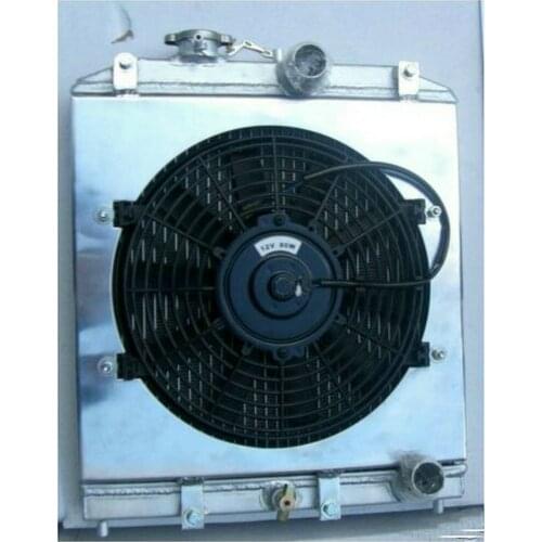 ALUMINUM RADIATOR+FAN+SHROUD 28MM PIPE 1992-2000 For HONDA Civic EK EG D15 D16 3 ROW 1993 1994 1995 1996 1997 1998 1999 2000