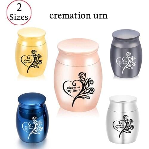 Always in My Heart Customize Rose Flower Heart -shaped Engraving Mini Medium Cremation Ash urn Human Family Pet Keepsake