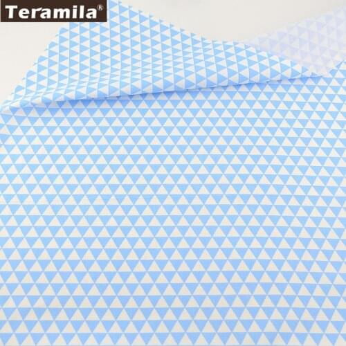 New Cotton Twill Fabric Light BlueTriangle Soft Quilting Cotton Fabric TERAMILA Twill Tecido Home Textile baby Bedding