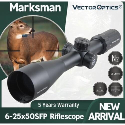 Vector Optics Marksman 6-25x50 Hunting Riflescope Optical Rifle Scope For Tactical Target Shooting Fits Real Firearms & Airgun