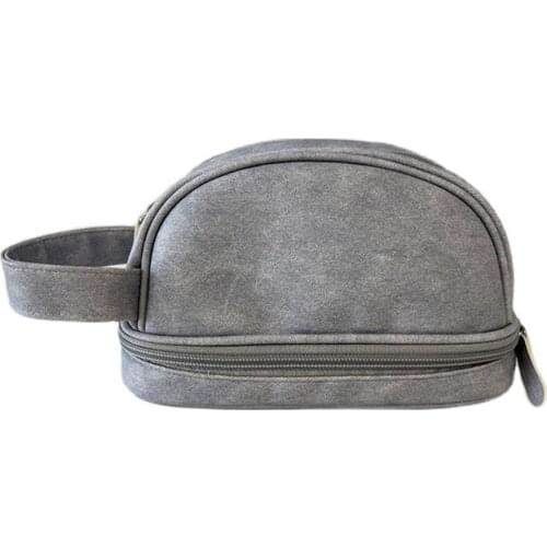 Simple Portable Dry Wet Depart Woman Makeup Bags Solid Color Wearproof Handbag Home Storage Bag