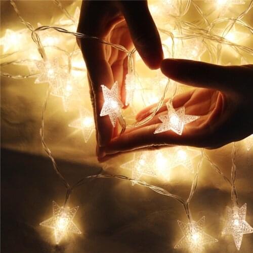 Fairy Lights Five-pointed Star Led String Lights Christmas Lights New Year Holiday Room Decoration Garland Wedding Decor Navidad