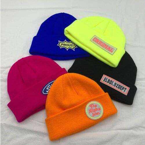 Street hat female autumn winter new Korean version logo instagram trend new melon soft rascal Yuppie male warm short knitted hat