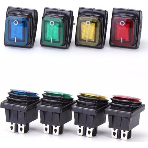 On off 30A/250V Heavy Duty 4 pin DPST IP67 Sealed Waterproof T85 Auto Boat Marine Toggle Rocker Switch with LED 12V 220V 30x22