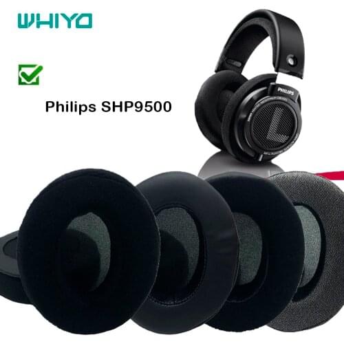 Whiyo Soft Velvet Replacement EarPads for Philips SHP9500 SHP-9500 Headset Cushion Cover Bumper Pads