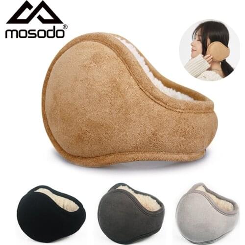 Mosodo Unisex Winter Earmuffs Fleece Ear Warmer for Men Women Behind the Head Fur Ear Cover Protector Headband Earlap Brand New