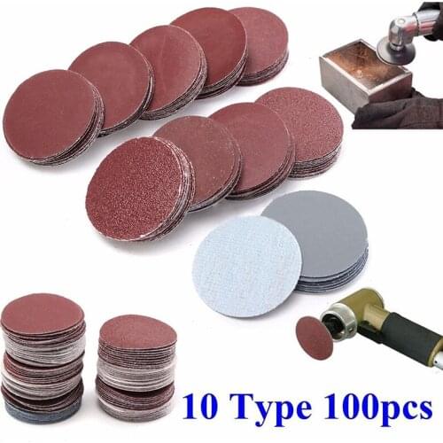 100pcs/set 50mm 2" Sanding Discs Polishing Pad Sheets Round Sandpaper Polishing Tool 80- 3000 Grit