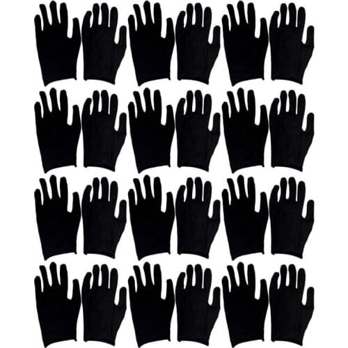 12 Pairs Of Cotton Gloves Labour Protection Gloves Comfortable Working Gloves Hand Protection Gloves Black Cotton Gloves