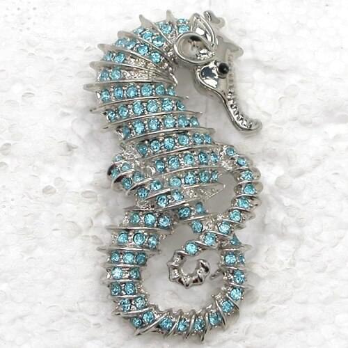 12pcs/lot Wholesale Seahorse Brooch Rhinestone Pin brooches C101945