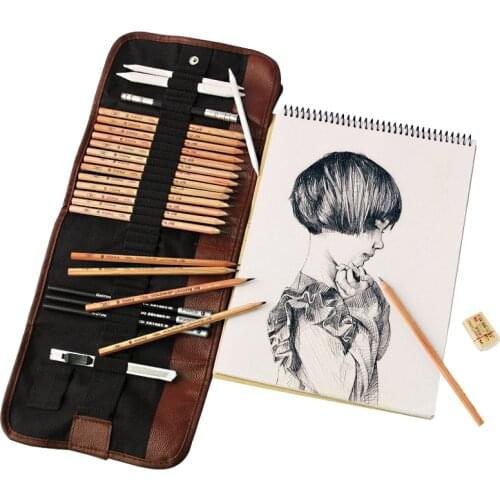 21/29 Pcs Wood Professional Sketching Pencil Set Painting Drawing Kit For Painter Artist Students Art Supplies School Stationery