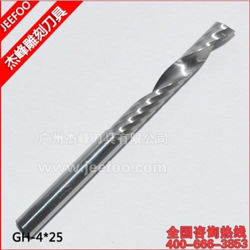 4*25mm 3D CNC engraving bit carving bit 4mm shank single flute CAD CAM spiral end mill for woodworking metal and aluminum