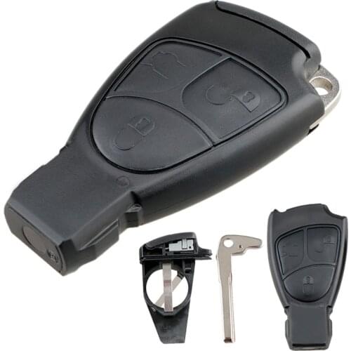 3 Button Remote Car Key Fob Case Shell Smart Insert Auto Key Cover Replacement Balde Keyless Entry for Mercedes Benz M B E CL SL