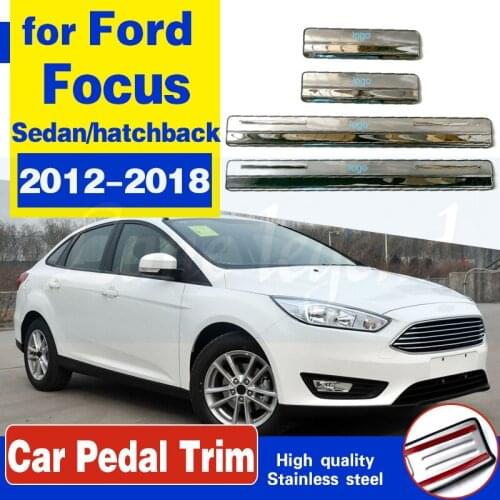 Car Styling For Ford Focus 2012-2018 High quality stainless steel Scuff Plate/Door Sill Protector Sticker