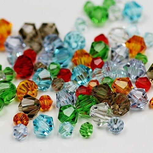 Free shipping 100pcs 4mm Bicone 5301 Austria Crystal Beads charm Glass Beads Loose Spacer Bead for DIY Jewelry Making PS-BBA005