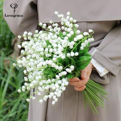 Lovegrace Convallaria Bouquet Bridesmaid Bunch of Flowers Drop Shipping Bridal Lily of the Valley Flower DIY Home Wedding Decor
