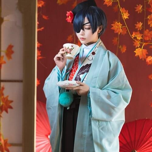 Black Butler Free Shipping Kuroshitsuji Cosplay Anime Japanese Kimono Tea House Ciel Phantomhive Cosplay Costume
