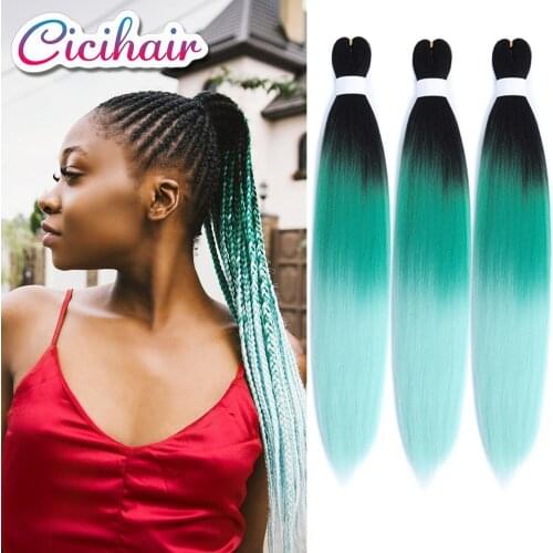 CICIHAIR 8pcs 24" Synthetic Braiding Hair Pre-stretched Jumbo Braiding Hair Easy Braid Hair Ombre Yaki Texture Hair Extensions