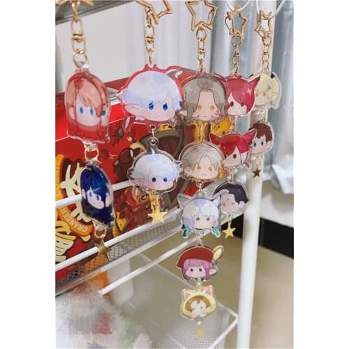 Cosmile Final Fantasy FF14 G'raha Tia Emet Selch Haurchefant Aymeric Estinian Alphinaud Acrylic Keychain Wallet Keyring Strap