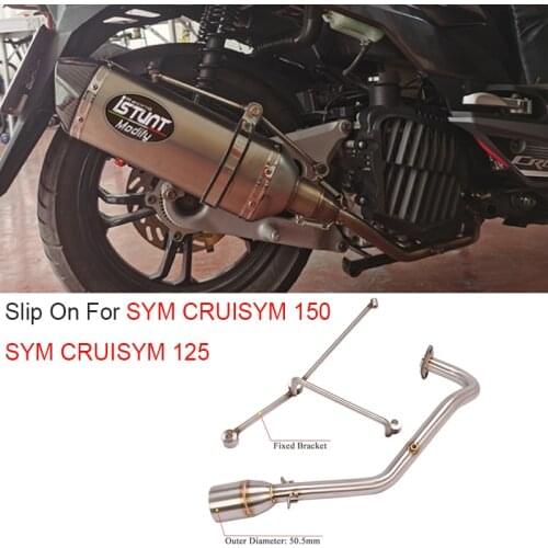 For Sym CRUISYM 150 Sym CRUISYM 125 CRUISYM150 Motorcycle Exhaust System Escape Modify Front Link Pipe Connection 51mm Muffler