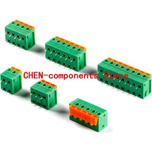 5pcs KF142R-5.08-2/3/4/5/6/8P double row horizontal plug 5.08mm pitch spring type PCB terminal block
