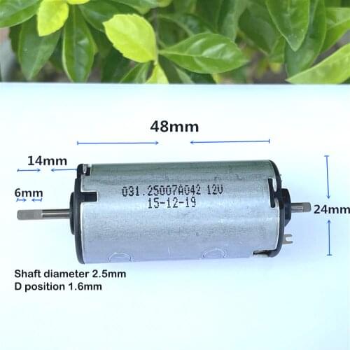 CL-2448 Double Output Shaft Electric Motor DC 6V-12V 9V 6000RPM Steel Pipe Type Carbon Brush High Torque for Electrical Curtain