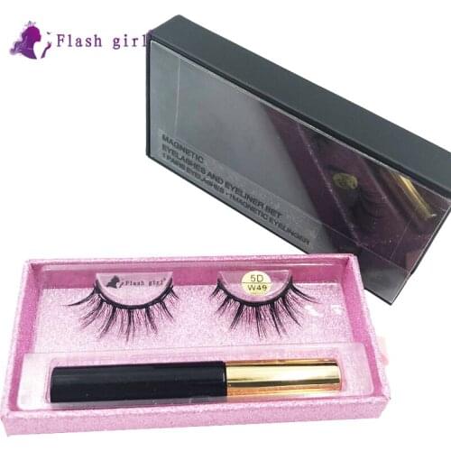 Flash Girl 5D-W series W 49 comfort mink magnetic eyelashes and eyeliner suit