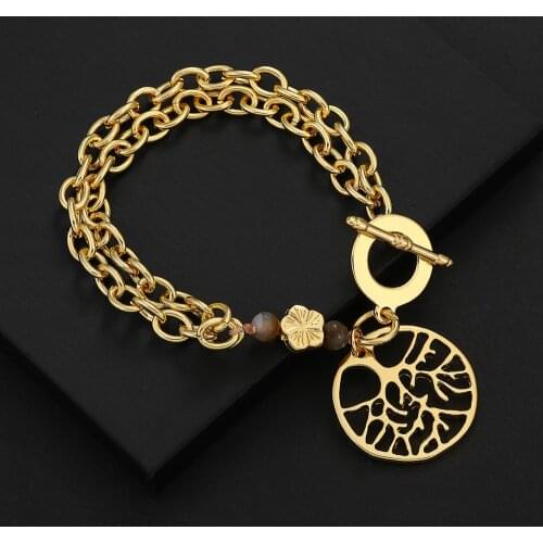 Flashbuy New Design Life Tree Metal Chain Bracelets For Women Statement Jewelry Party Fashion Accessories 2020