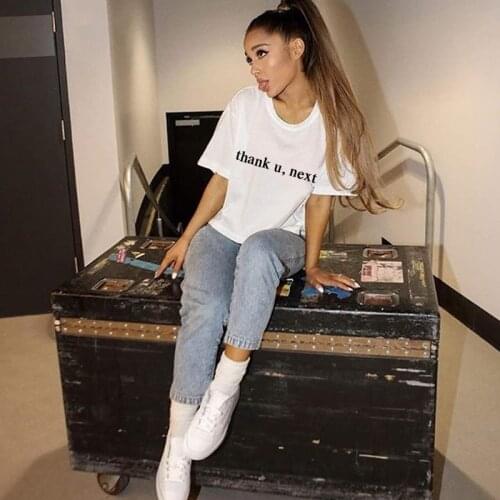 Ariana Grande Same Style T Shirt Short Sleeve Harajuku Tshirt Casual 100% Cotton Soft O Neck Female Top Tee Streetwear 8 Colour