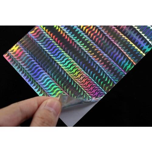 Tigofly 6 pcs 10X21cm Holographic Adhesive Film Flash Artificial Fish Skin DIY Jig Sticker Hard Baits Lures sticker Fly Tying