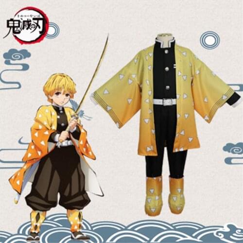 Agatsuma Zenitsu Kids costumes Demon Slayer Kamado Nezuko costumes Blade of Ghost Graphic cosplay Tomioka Giyuu kimono for kids