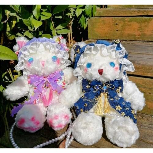 Lolita Japanese Original Bear Bag Handmade Baby Bag Plush Doll Bear Bag Lolita JK