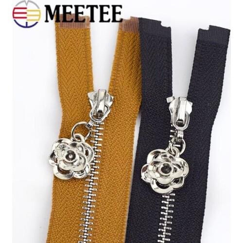 Meetee 5/10pcs 3# Metal Zipper 20/25/30/40/50/60/70cm Auto Lock Close&open Zip for Sewing Luggage Wallet Clothing Accessories