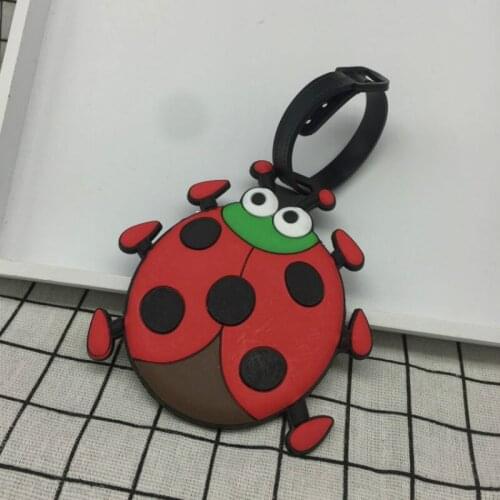 Cartoon Cute Ladybug Luggage Travel Accessories Portable Suitcase Luggage Tag Silica Gel Name Labels