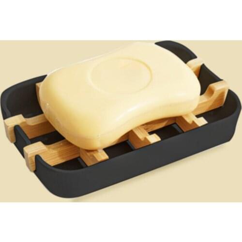 Soap Dish Bamboo Self-draining Soap Dishes Soap Dish Washroom Bathroom Kitchen Bathtub Bar Sink 2021 New