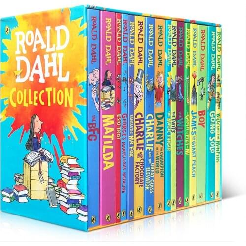 16 Books box set Roald Dahl Collection Childrens Literature Novel Story Book Early educaction Reading for Kids Learning English
