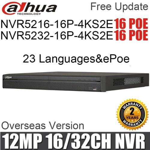 Original NVR5216-16P-4KS2E NVR5232-16P-4KS2E 16/32ch PoE H.265 Network Video Recorder replace NVR5216-16p-4ks2 NVR5232-16P-4KS2