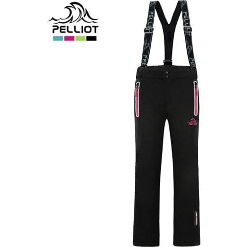 PELLIOT Winte Women Ski Pants Thicken Warm Snowboard Pants Ski Trousers with Belt Outdoor Sports Trousers Waterproof