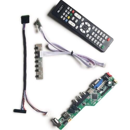 Fit B133XTN01/B133XW01/B133XW02/B133XW03/B133XW04 VGA+USB+AV panel drive card kit LVDS 40Pin 1366*768 60Hz monitor WLED LCD