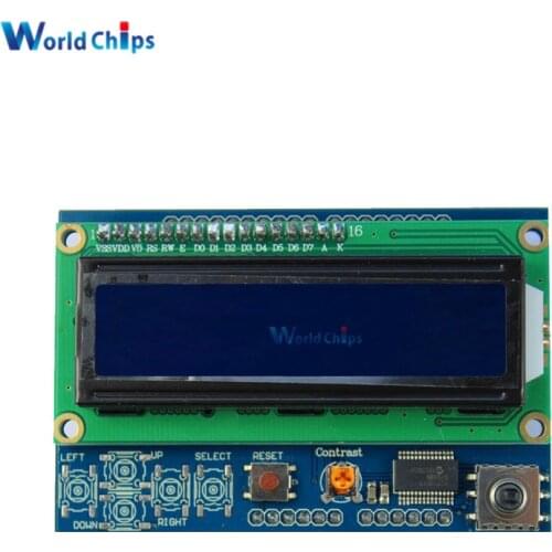 Brightness Adjustable 1602LCD 1602 LCD Shiled IIC I2C MCP23017 5 Keypad 16x2 Character LCD Display Module For Arduino UNO