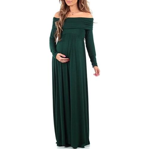 Pregnant Women Photography Props Gold Velvet Fashion Maternity Tailing Casual V-neck Dress Winter Autumn Long Pregnancy Clothes